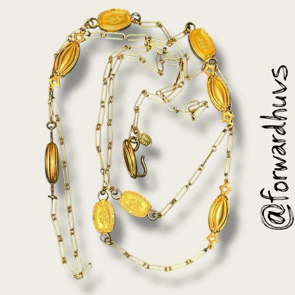 Vintage Gold Tone 46” Marcy Feld Necklace